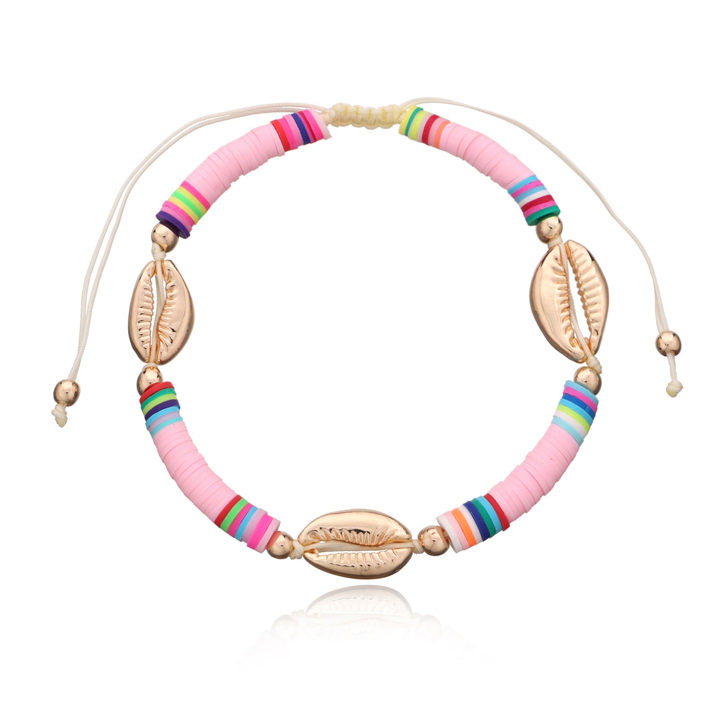 Cadena de pie con animales del zodiaco de arcilla y aleación de oro para mujer, tobillera de playa ajustable, tobillera con cuentas hecha a mano