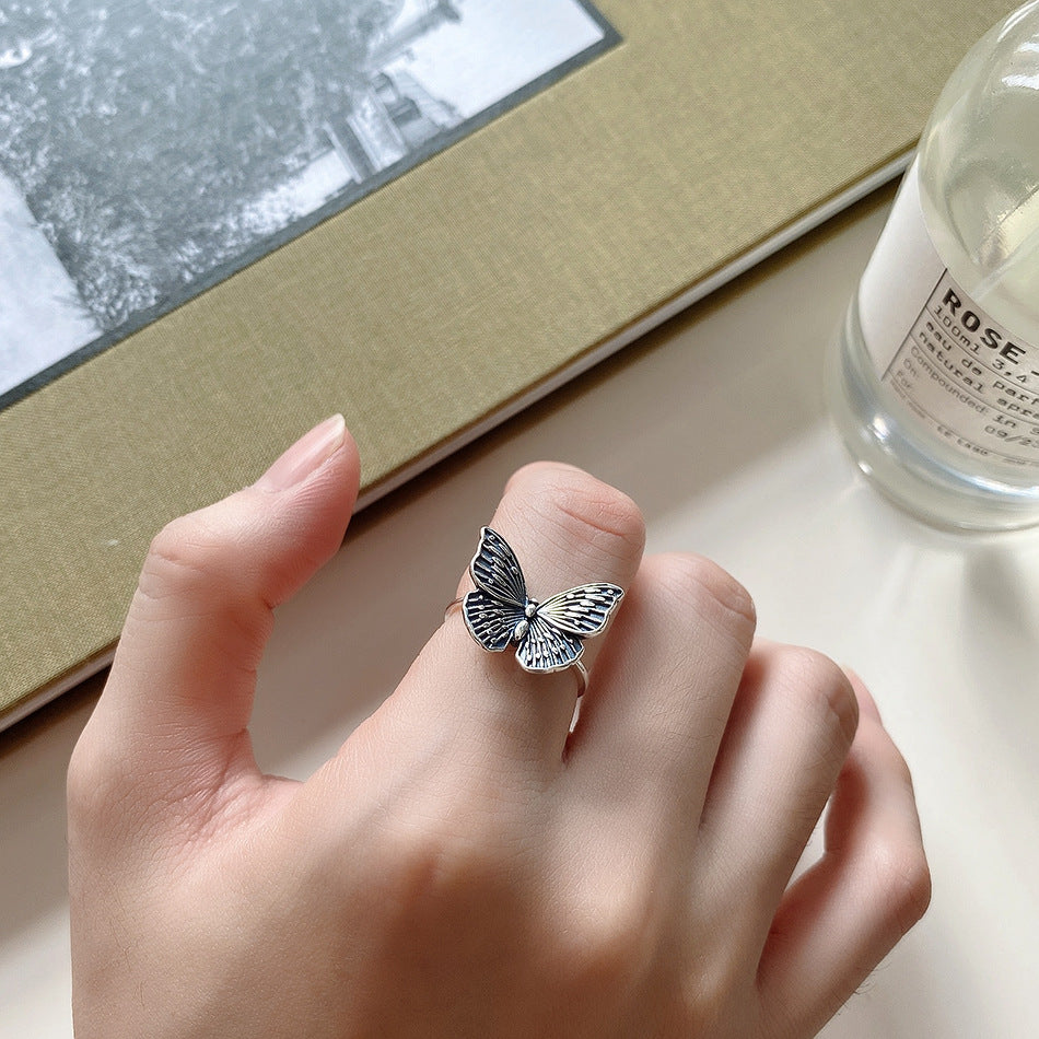Anello a farfalla minimalista in argento sterling 925 per donna