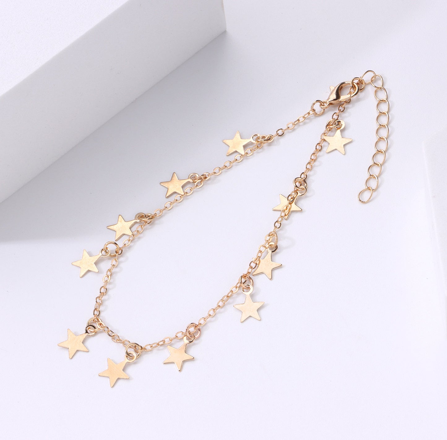 Minimalist Five-Pointed Star Adjustable Anklet Alloy