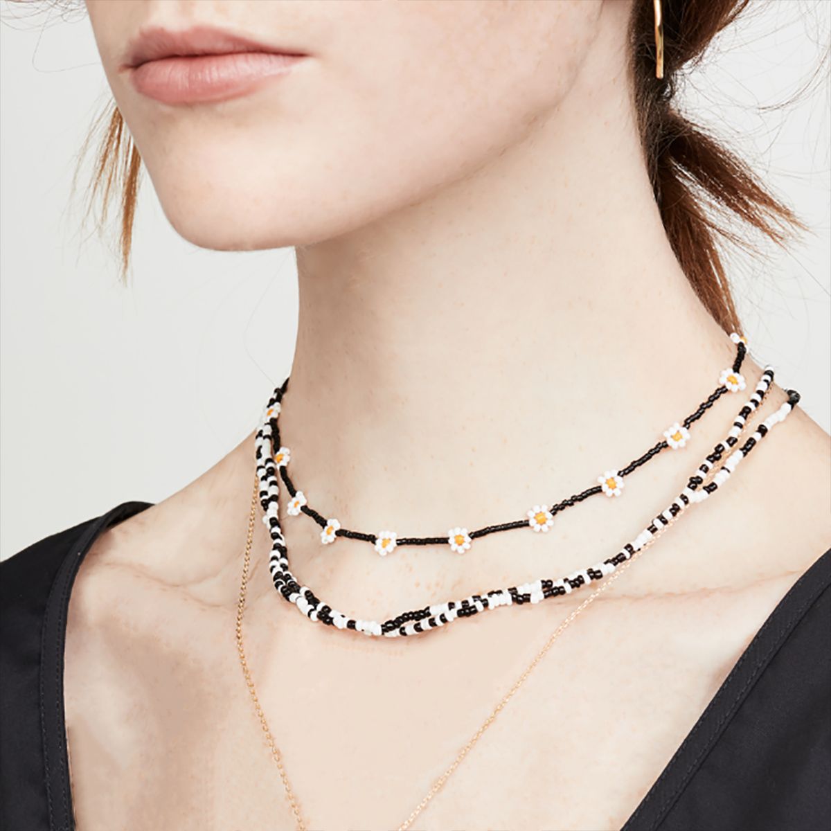 Collana di perline a margherita geometrica fatta a mano, catena di perline rotonde colorate intrecciate, gioielli da donna freschi e dolci