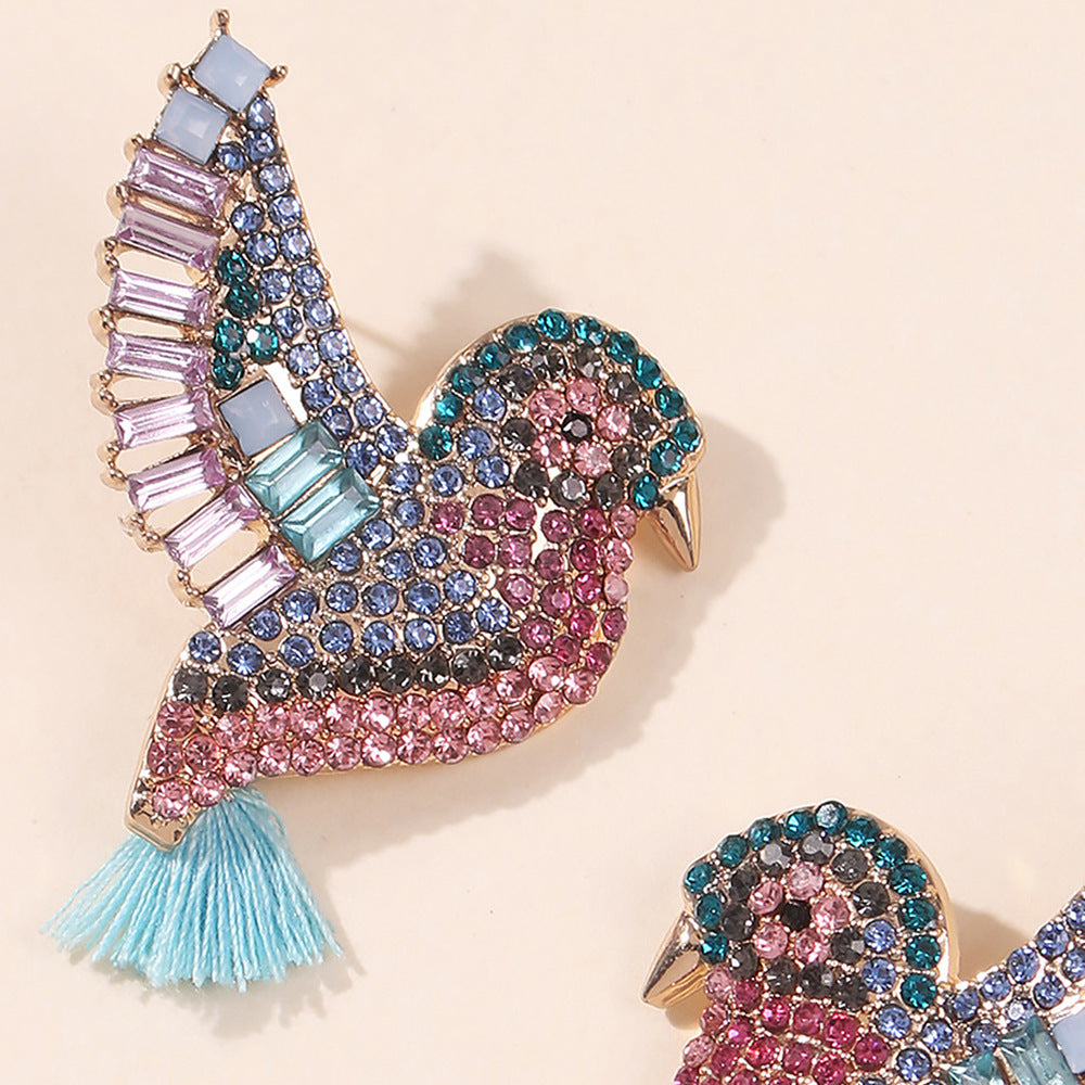Orecchini in Lega con Perle di Strass Geometrici e Frange, Stile Dolce-Fresco, Motivo a Linee, Placcati, Gioielli di Moda da Donna