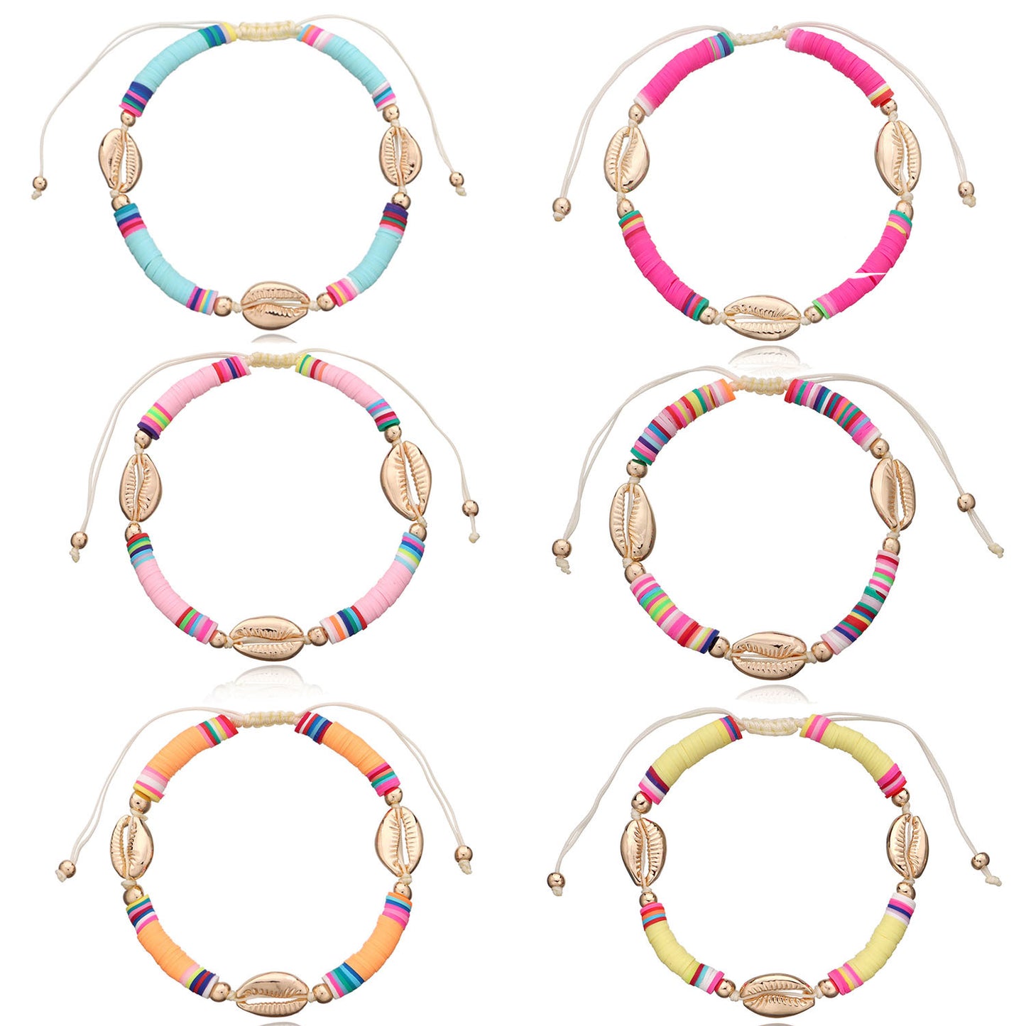 Cadena de pie con animales del zodiaco de arcilla y aleación de oro para mujer, tobillera de playa ajustable, tobillera con cuentas hecha a mano
