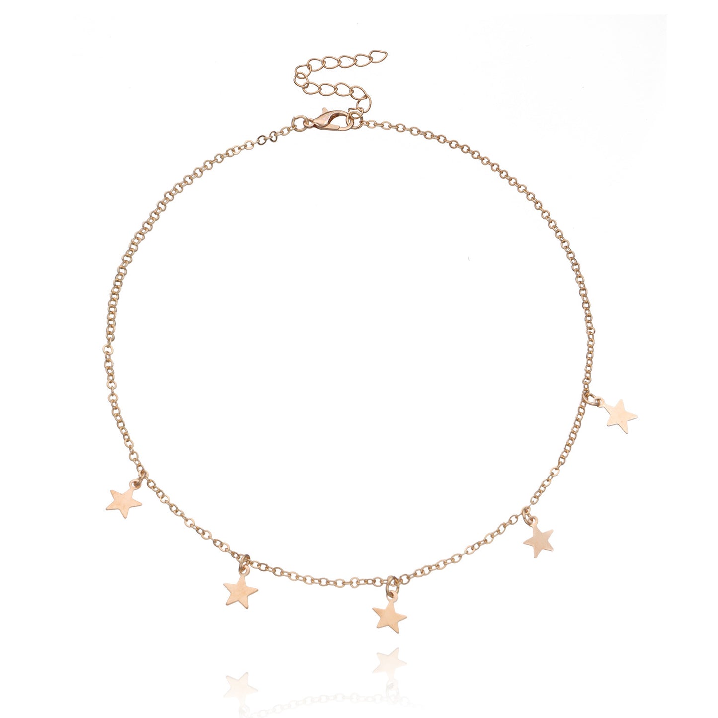 Women's Star Pendant Necklace Alloy Plated Minimalist Cross Chain Fashion Jewelry