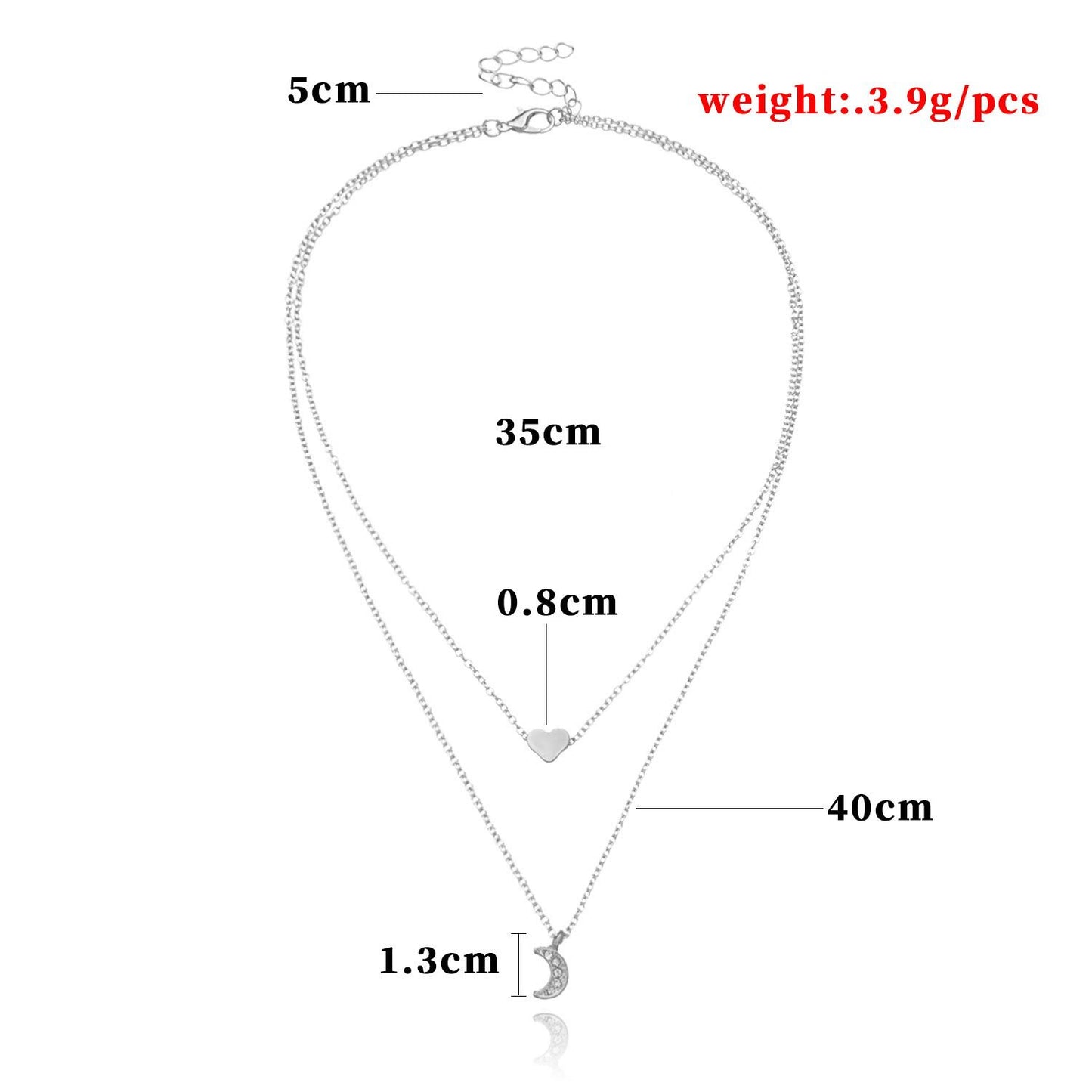 Fashion Heart Geometric Pendant Necklace for Women, Alloy Plated Cross Chain with Rhinestone Inlay, Stylish Jewelry Gift