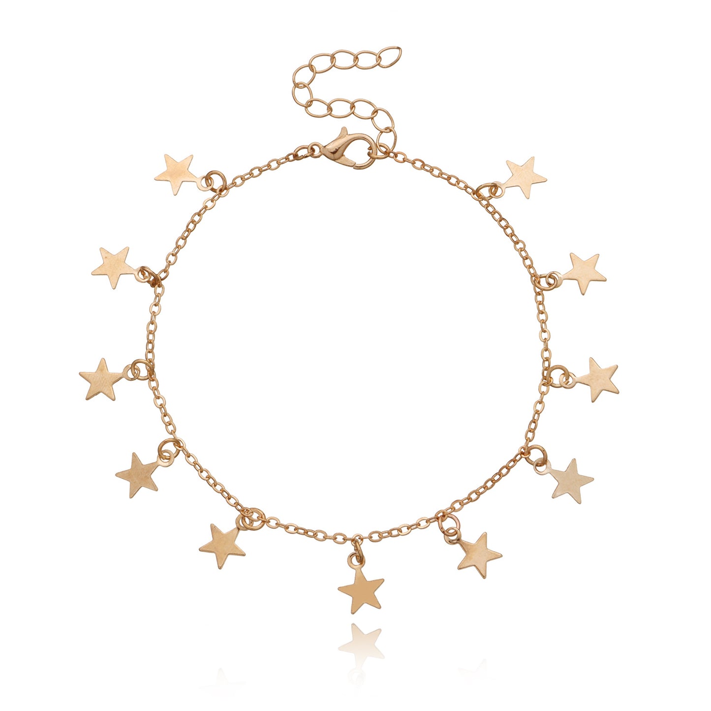 Minimalist Five-Pointed Star Adjustable Anklet Alloy