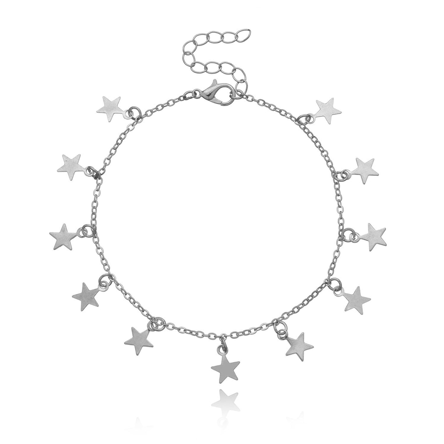 Minimalist Five-Pointed Star Adjustable Anklet Alloy