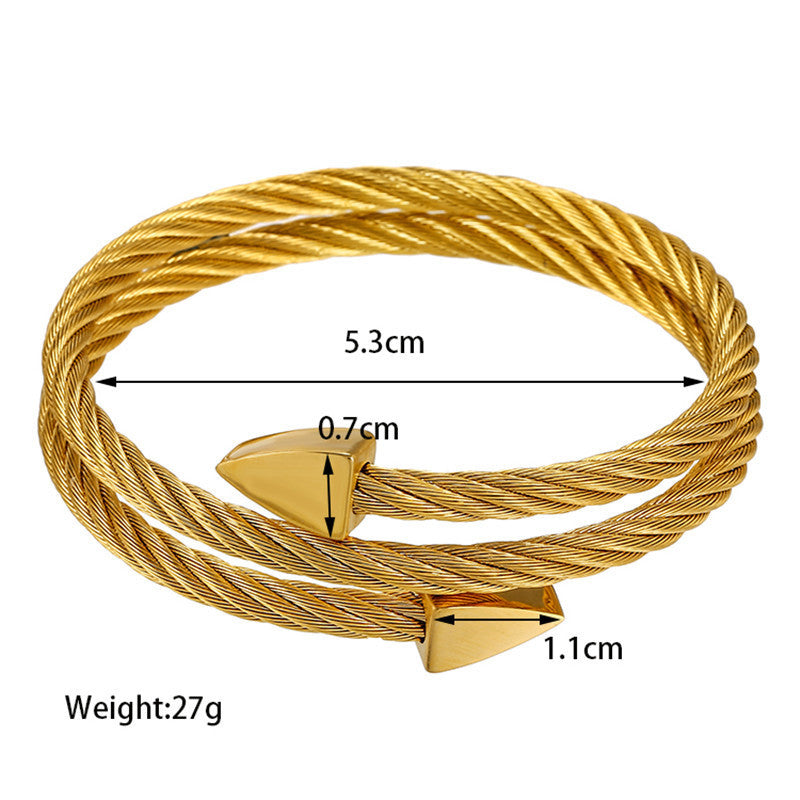Triangle Geometric Titanium Steel Bracelet for Unisex