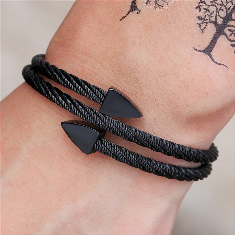 Triangle Geometric Titanium Steel Bracelet for Unisex