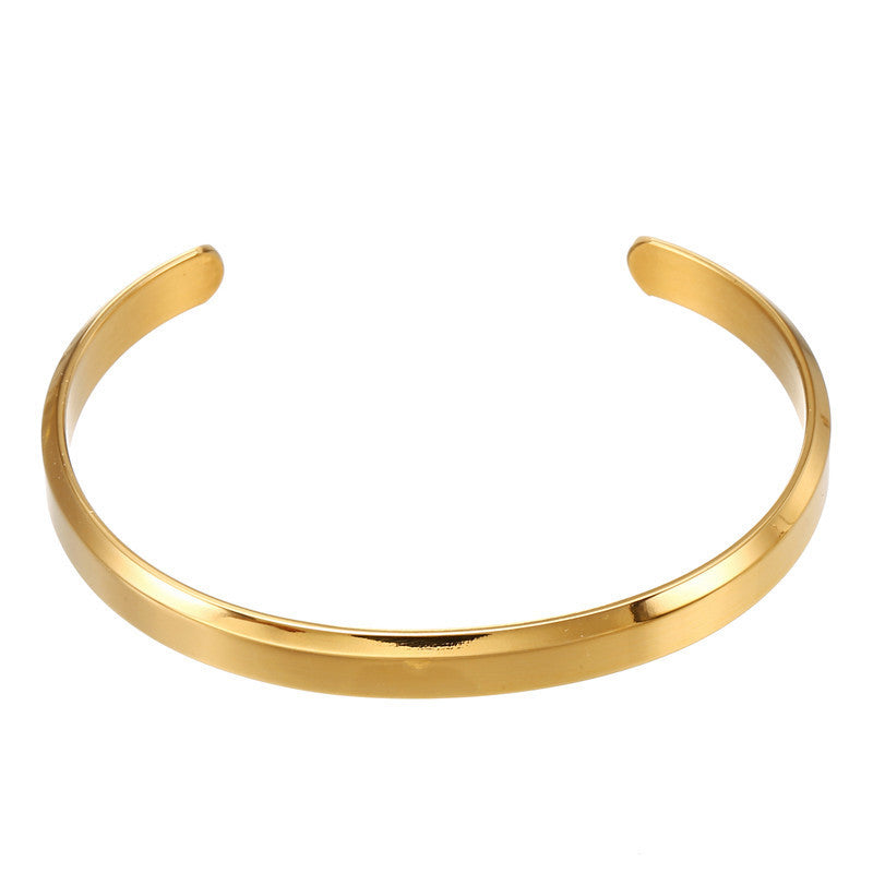 Punk Stainless Steel Plated Round Letter Bracelet