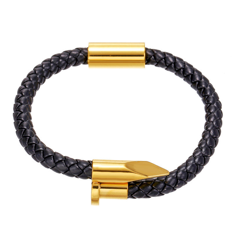 Punk Stainless Steel Plated Round Letter Bracelet