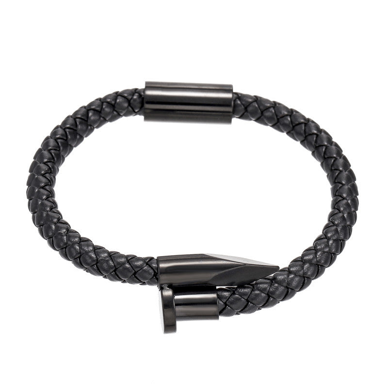 Punk Stainless Steel Plated Round Letter Bracelet