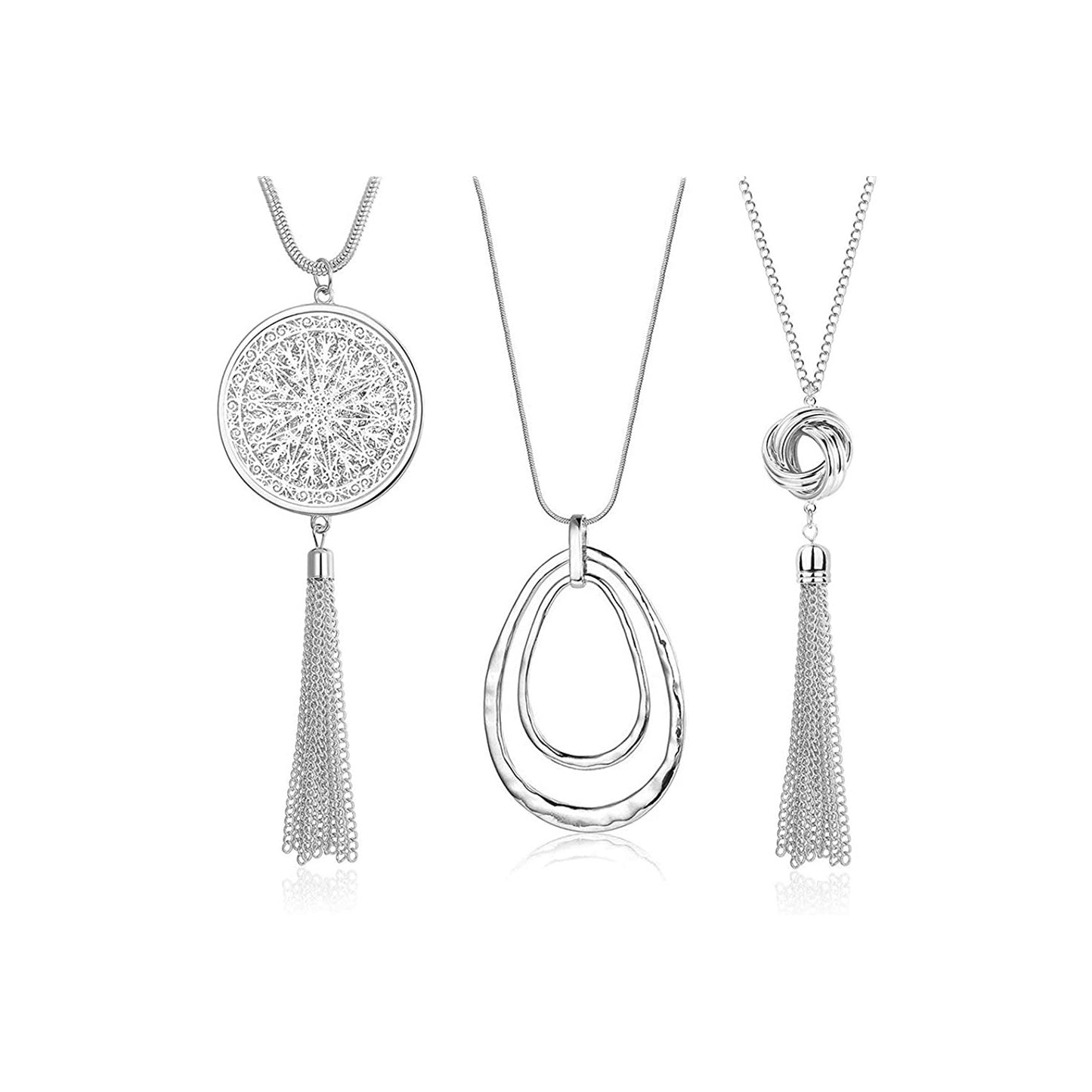 Fashion Geometric Alloy Plated Cross Chain Necklace Set for Women