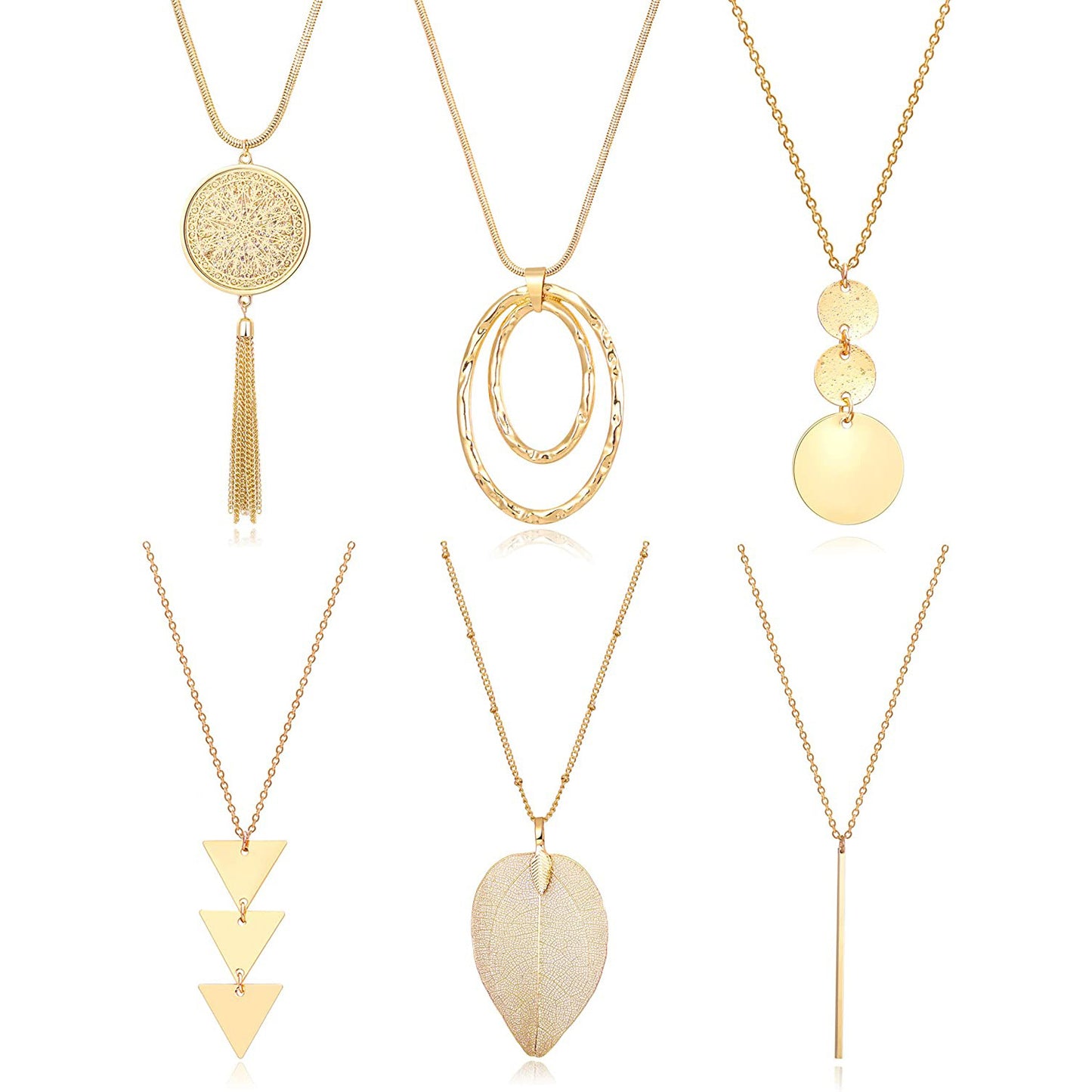 Fashion Geometric Alloy Plated Cross Chain Necklace Set for Women