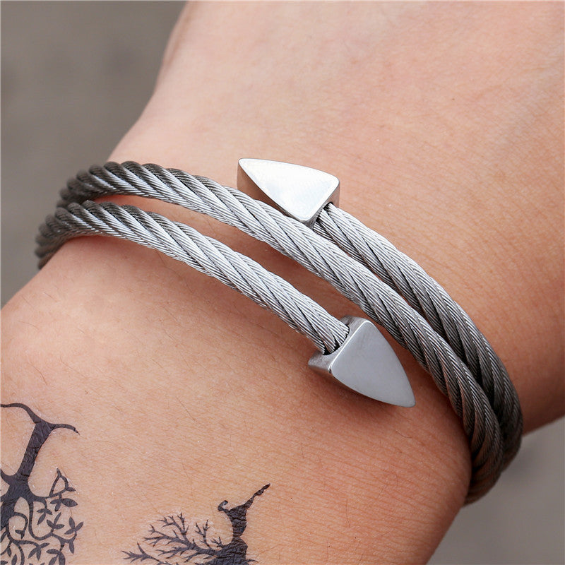 Triangle Geometric Titanium Steel Bracelet for Unisex