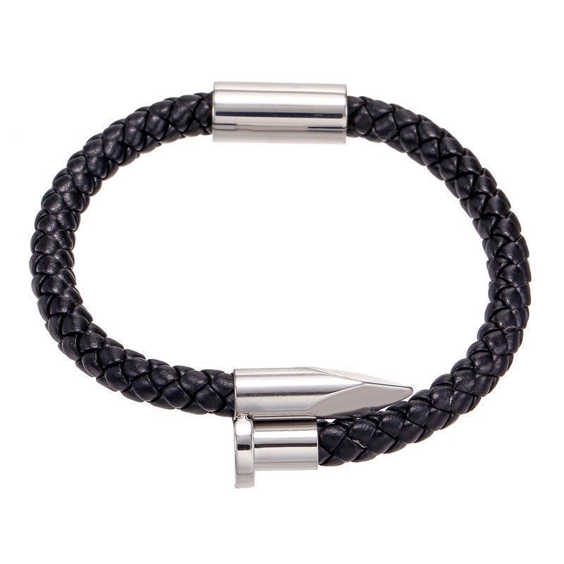Punk Stainless Steel Plated Round Letter Bracelet