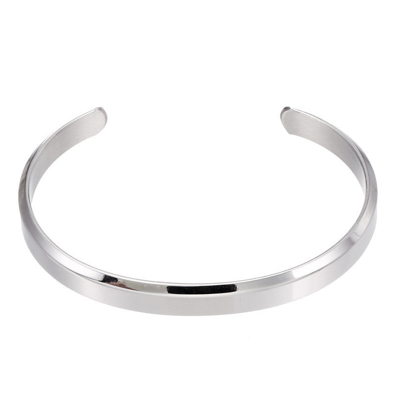 Punk Stainless Steel Plated Round Letter Bracelet