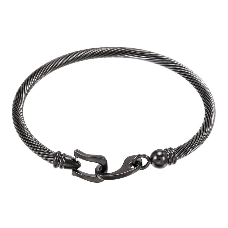 Punk Stainless Steel Plated Round Letter Bracelet