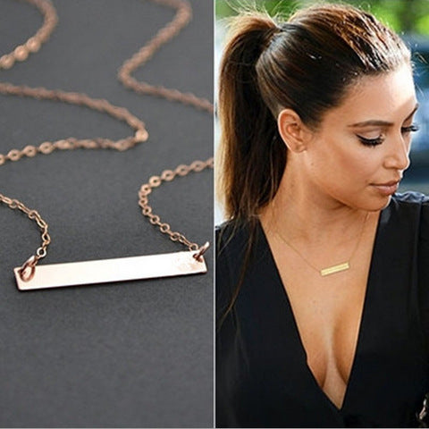 Geometric Minimalist Women's Cross Chain Alloy Plated Pendant Necklace Simple Elegant Short Single Layer Jewelry