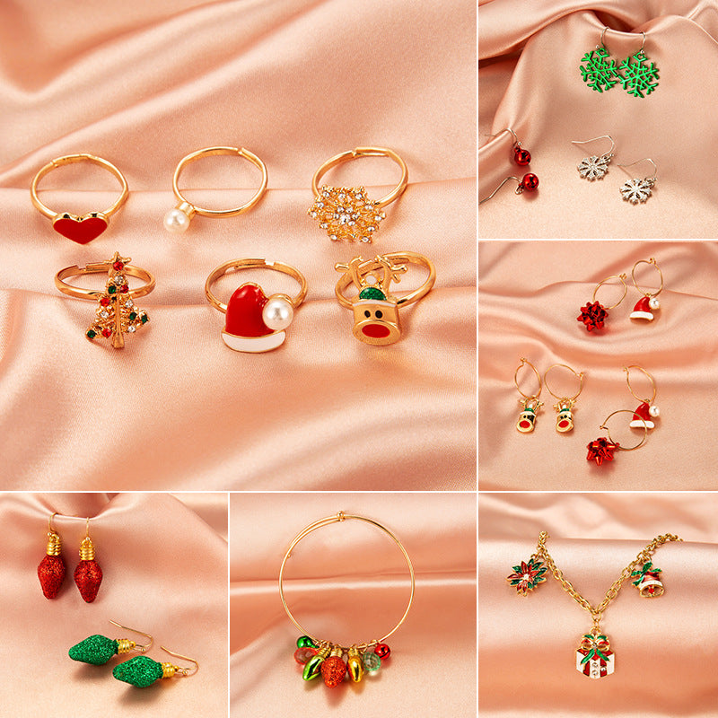 Christmas Earrings Snowman Bell Snowflake Reindeer Santa Claus Minimalist Alloy Plated Women's Jewelry Gift