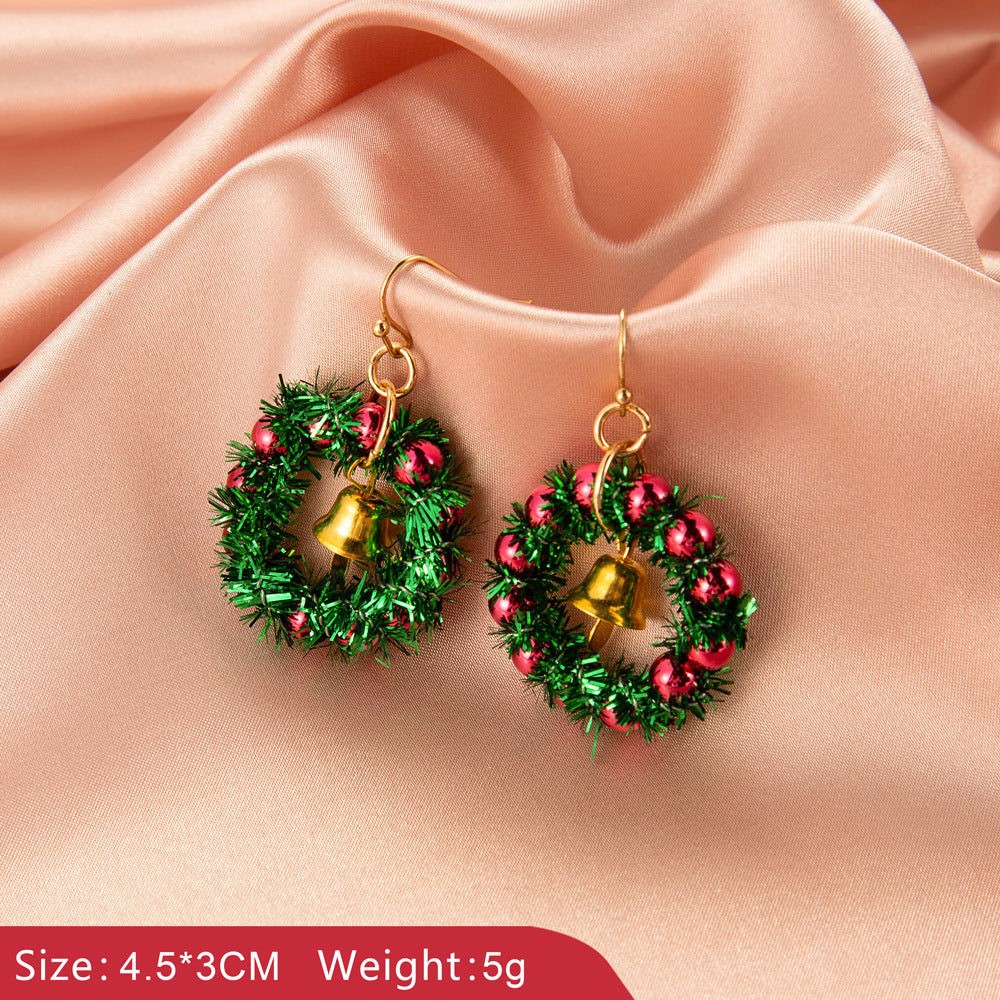 Christmas Earrings Snowman Bell Snowflake Reindeer Santa Claus Minimalist Alloy Plated Women's Jewelry Gift