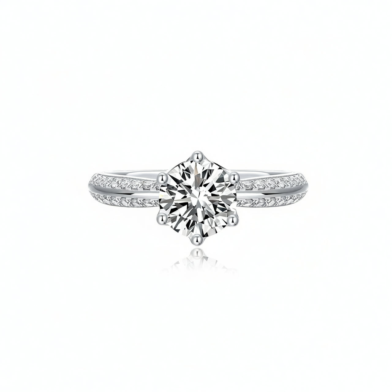 Anello da donna in argento sterling 925, design geometrico, placcato in oro 18 carati con intarsio di moissanite