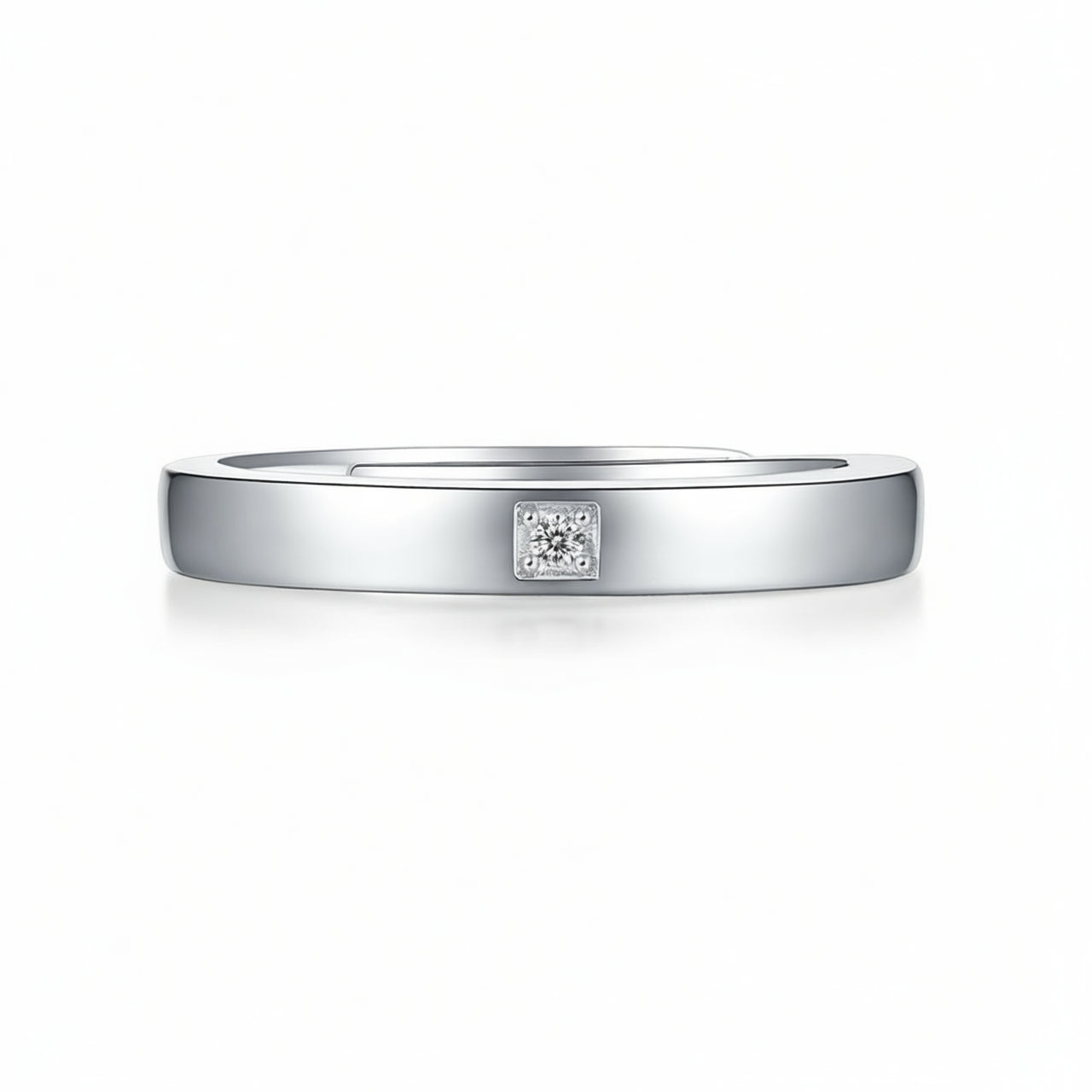 Anello Mobius geometrico placcato oro 18K in argento sterling S925 stile dolce con intarsio di moissanite per coppie