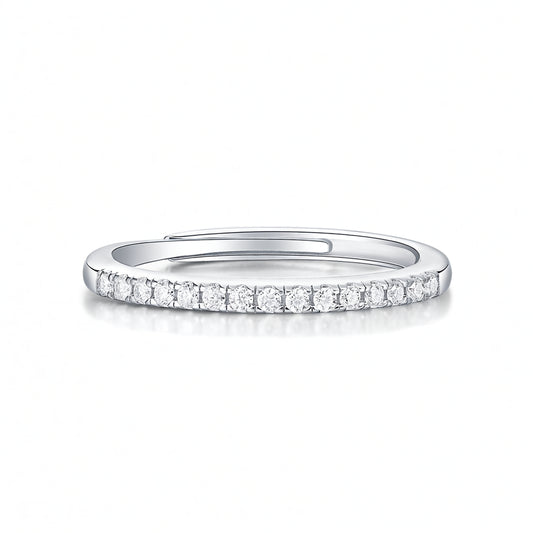 Anello da donna impilabile alla moda in argento sterling 925 placcato oro 18 carati, con moissanite, a tema cielo stellato geometrico