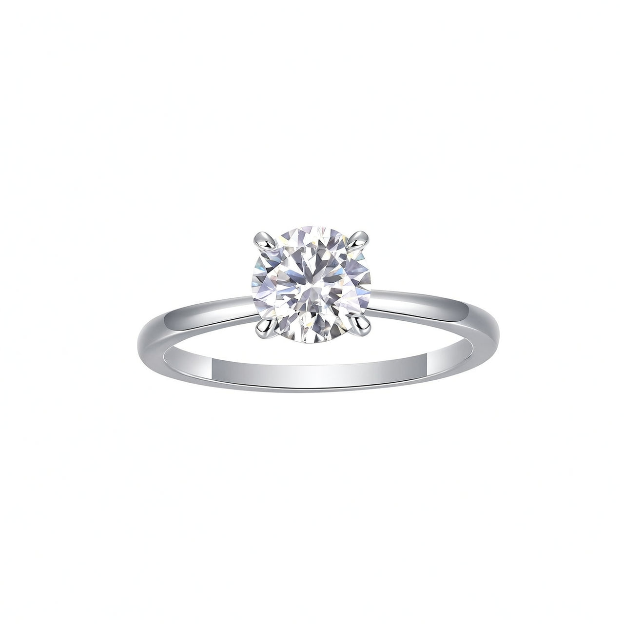 Luxury Minimalist Geometric 925 Sterling Silver Moissanite Ring with 18K Gold Plating for Women