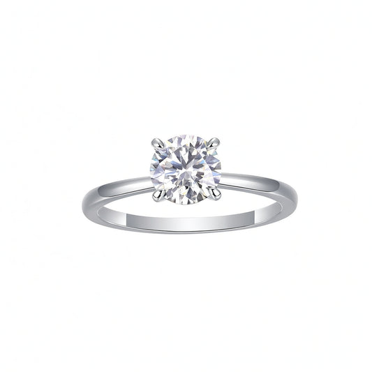 Anello da donna di lusso minimalista geometrico in argento sterling 925 con moissanite e placcatura in oro 18 carati