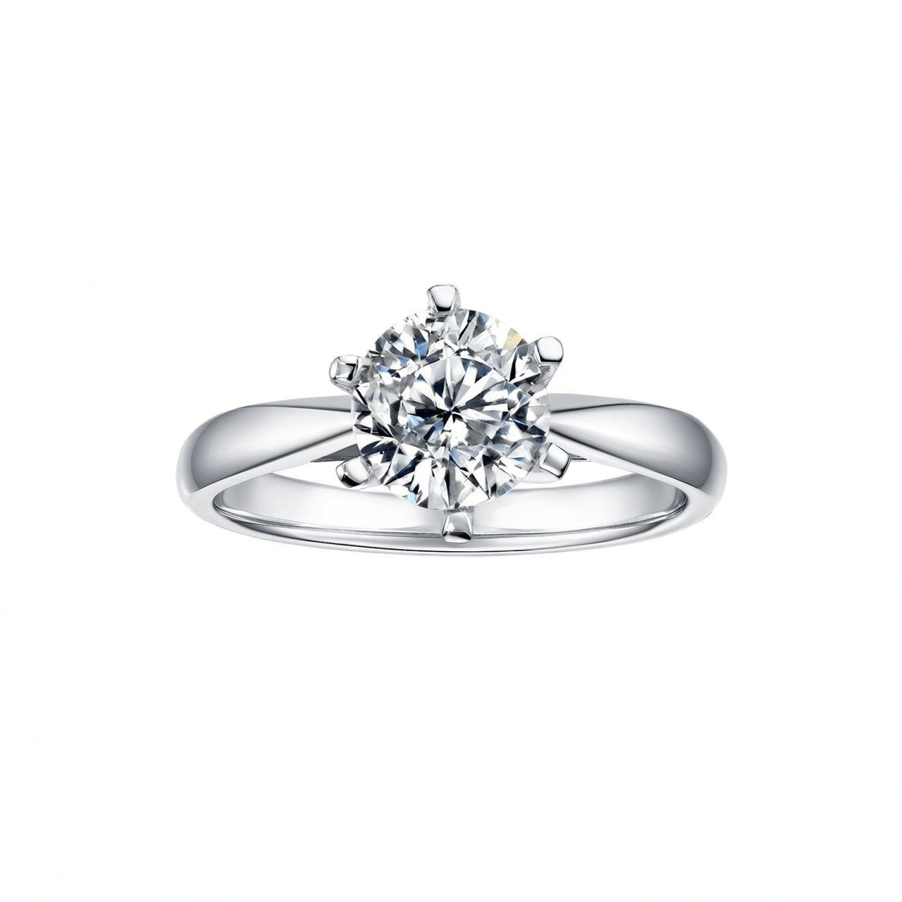 Sweet 925 Sterling Silver Geometric Moissanite Ring 18K Gold Plated 6-Prong Setting Open Adjustable Women's Jewelry