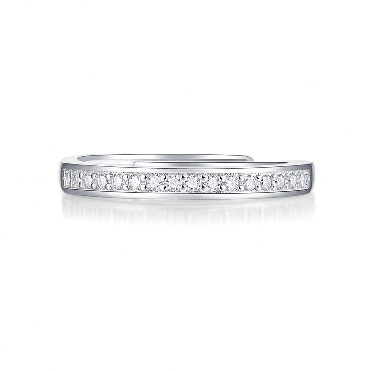 Anello Mobius geometrico placcato oro 18K in argento sterling S925 stile dolce con intarsio di moissanite per coppie