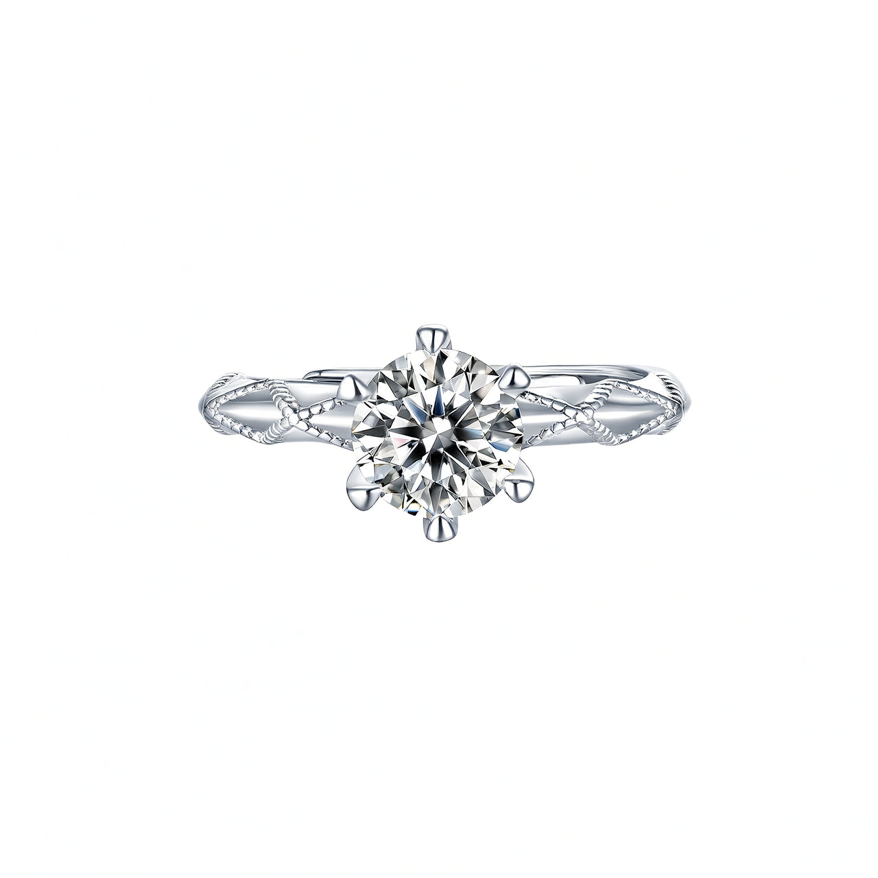 Anillo geométrico grueso de plata esterlina 925 con baño de oro de 18K y moissanita incrustada con textura trenzada, estilo dulce, para mujer