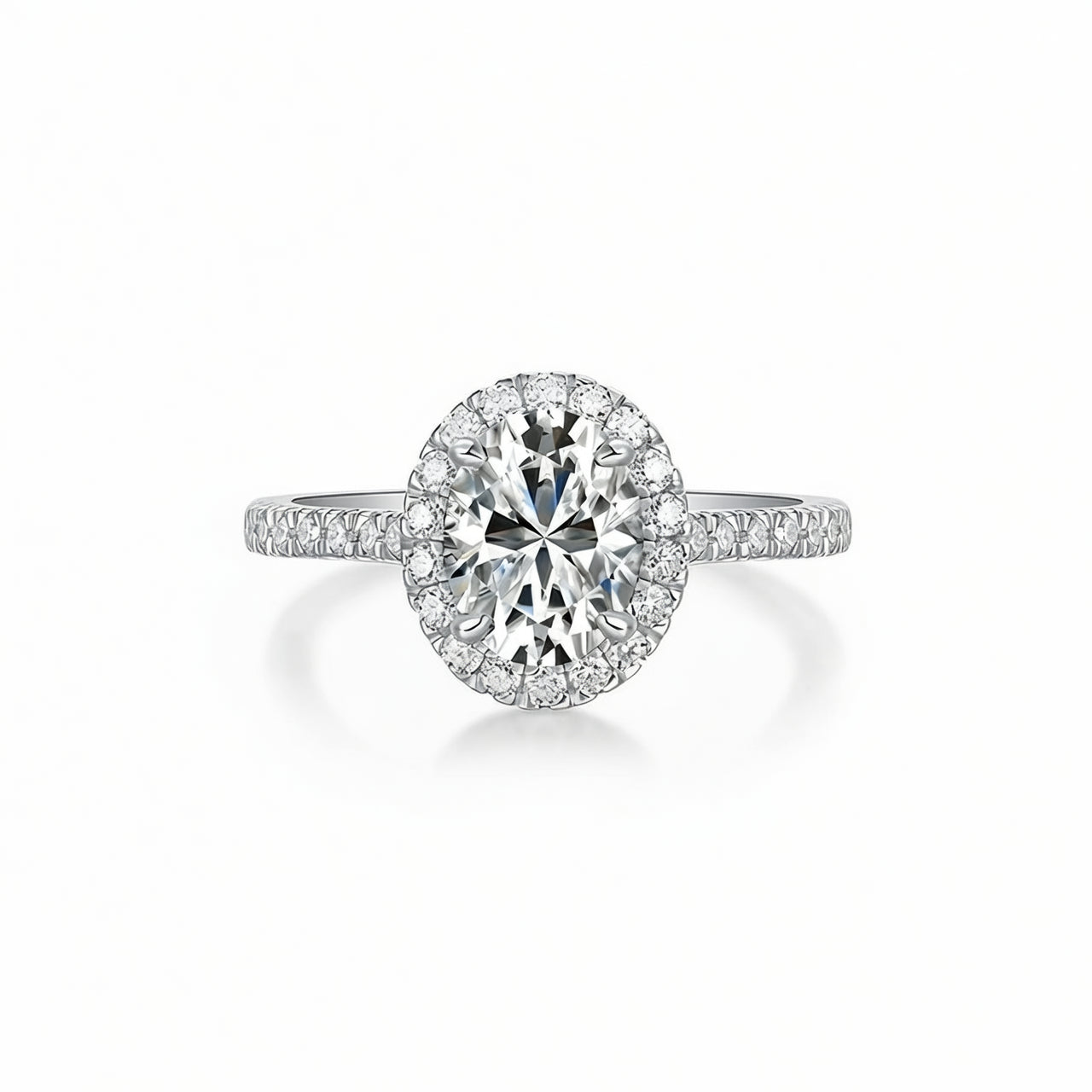 Chic Fashion Oval Egg Shape Moissanite Ring 925 Sterling Silver 18K Gold Plated Micro-Inlay Women's Jewelry
