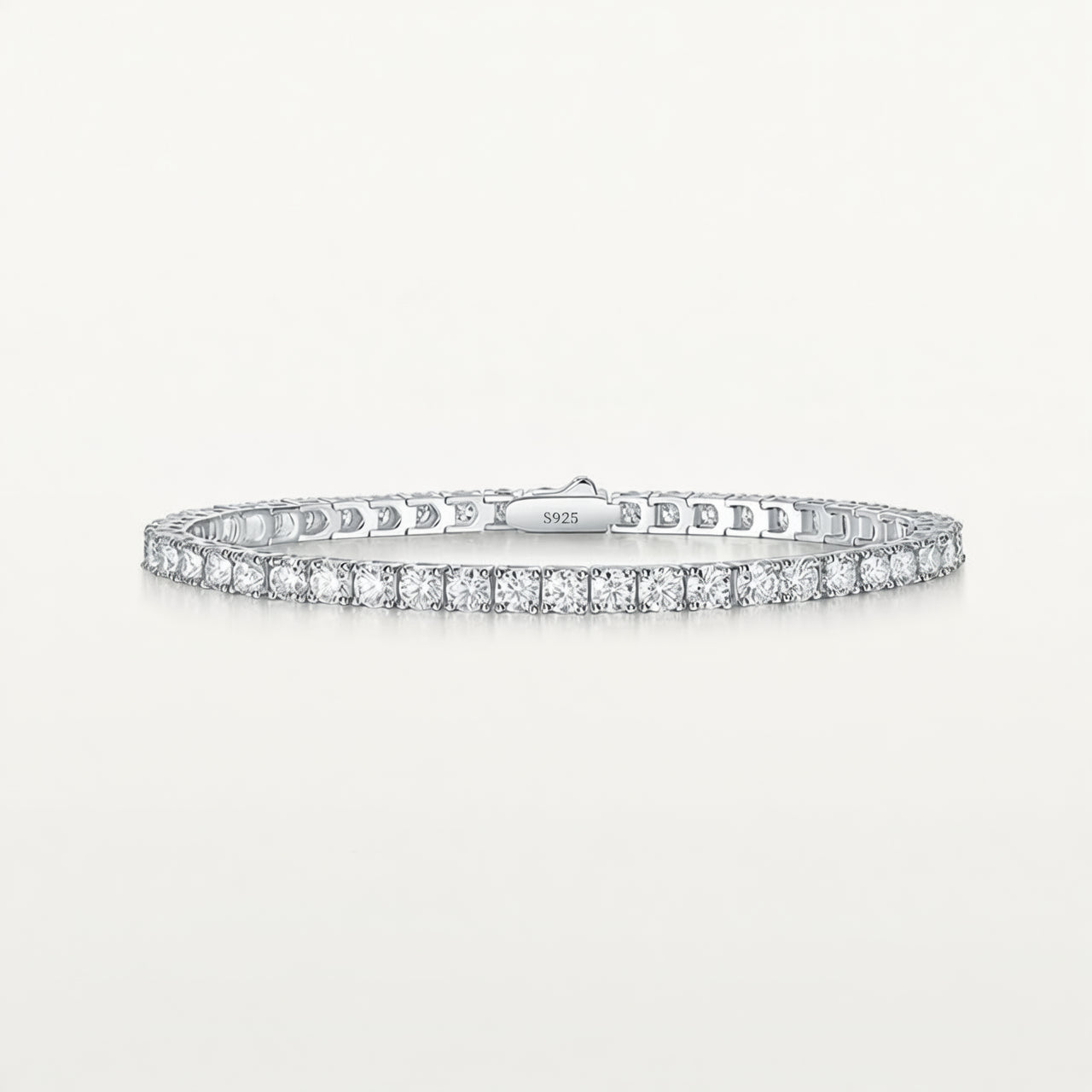 Pulsera de tenis de moissanita geométrica gruesa de oro de 18 quilates chapada en plata de ley 925 de moda OL para mujer