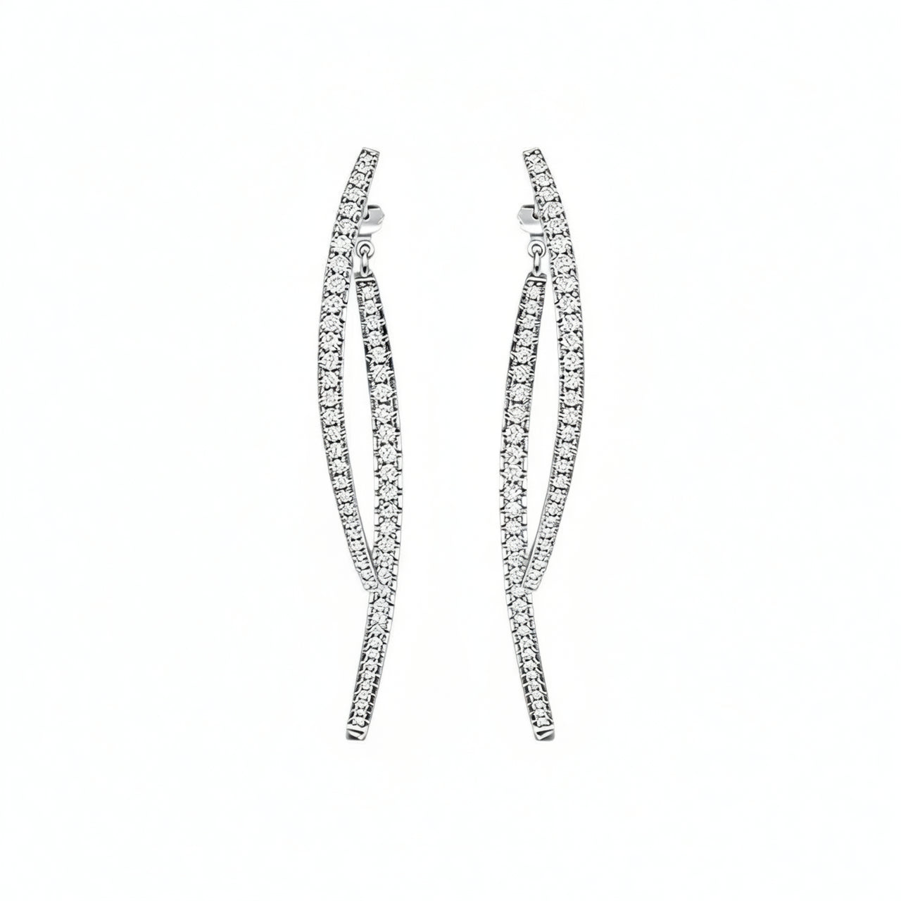 Minimalist S925 Sterling Silver Geometric Stud Earrings with D-Color Moissanite Inlay for Women