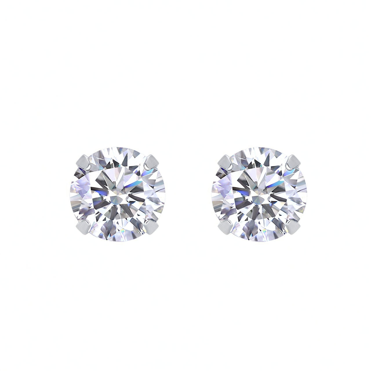 Orecchini a perno con moissanite rotonda geometrica in argento sterling 925 placcato oro minimalistici
