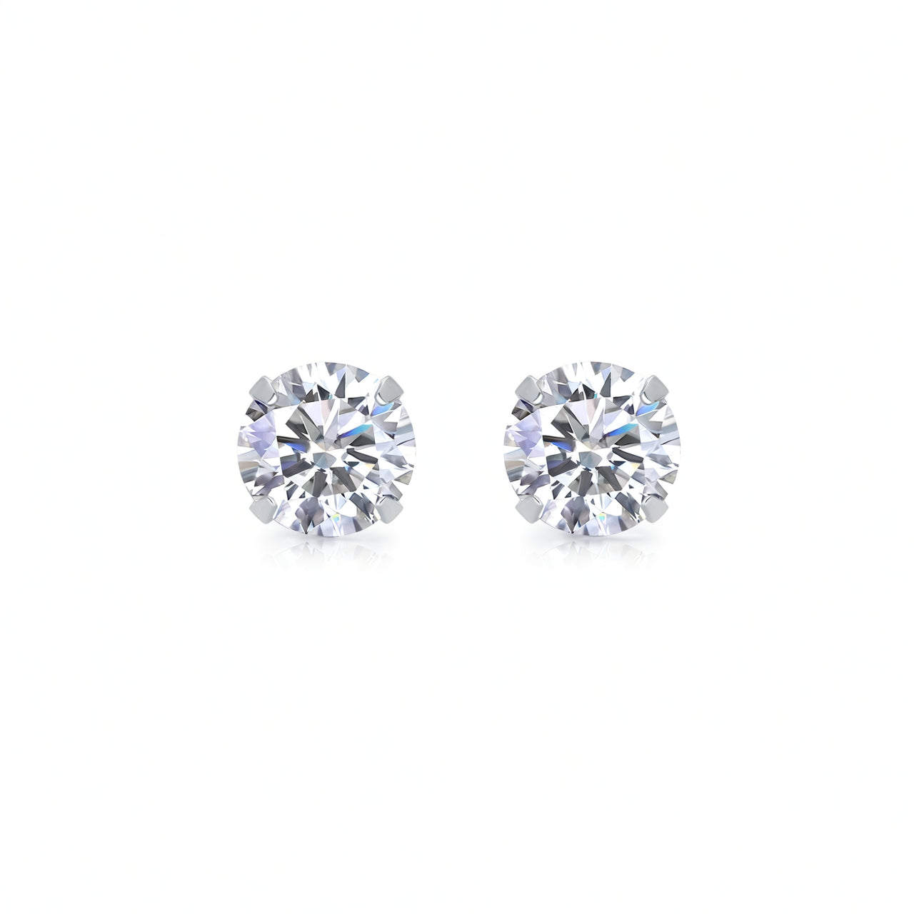 Orecchini a perno con moissanite rotonda geometrica in argento sterling 925 placcato oro minimalistici