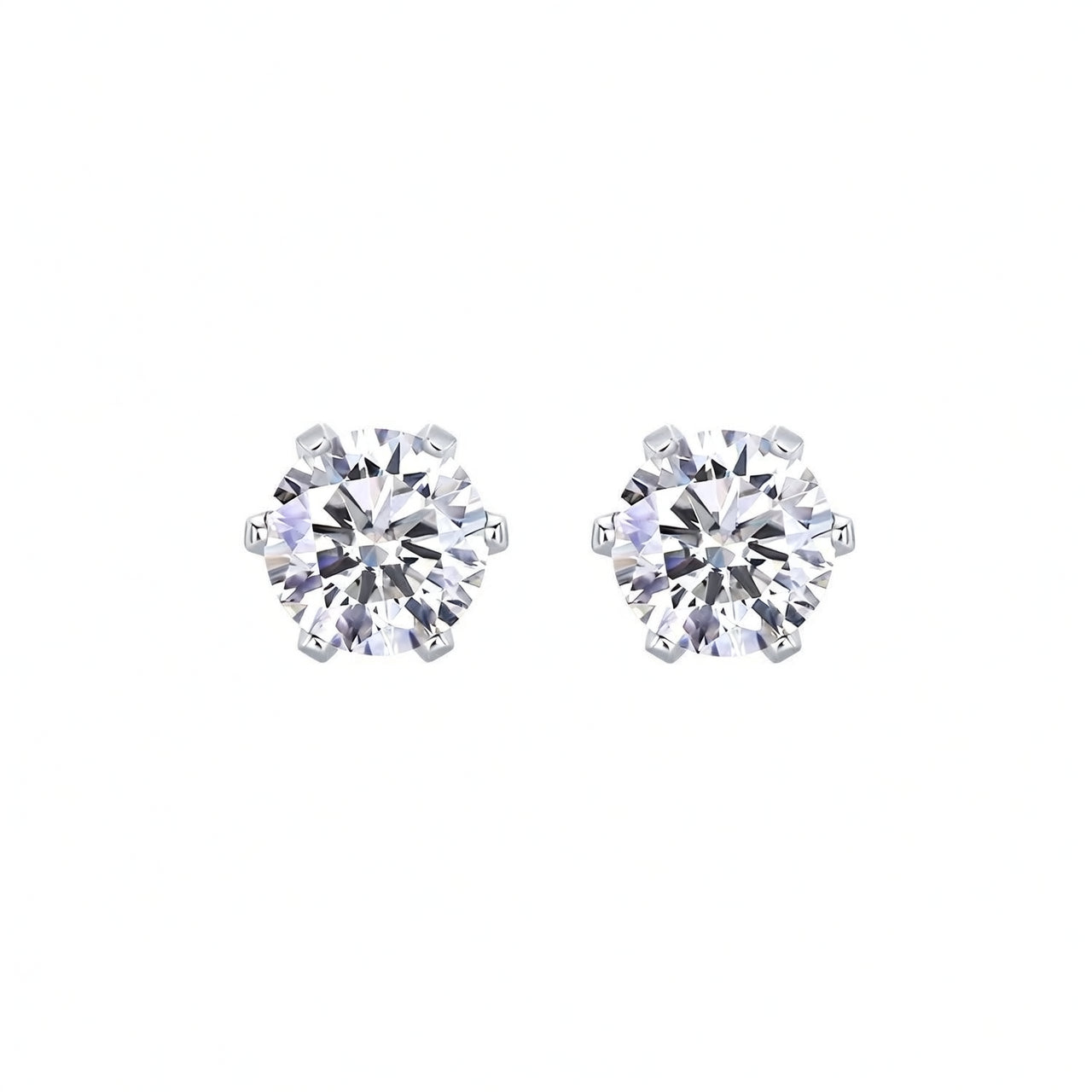 Orecchini a perno con moissanite rotonda geometrica in argento sterling 925 placcato oro minimalistici