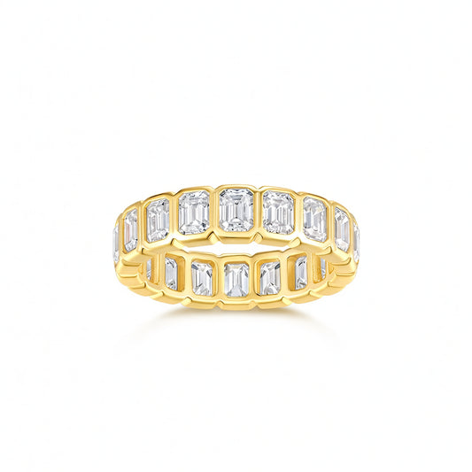 Anillo de plata de ley 925 con incrustaciones de moissanita, chapado en oro de 18 quilates, diseño cuadrado geométrico, moderno y dulce para mujer