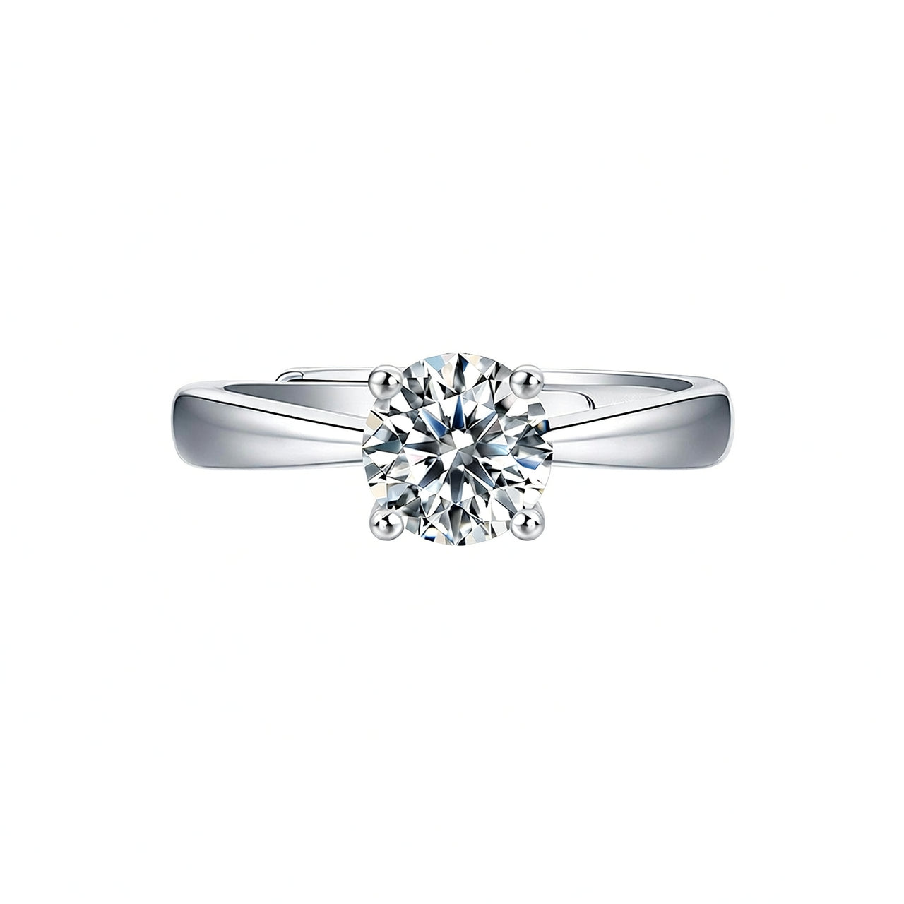 Anello geometrico dolce da donna placcato in oro 18 carati con intarsio di moissanite in argento sterling 925