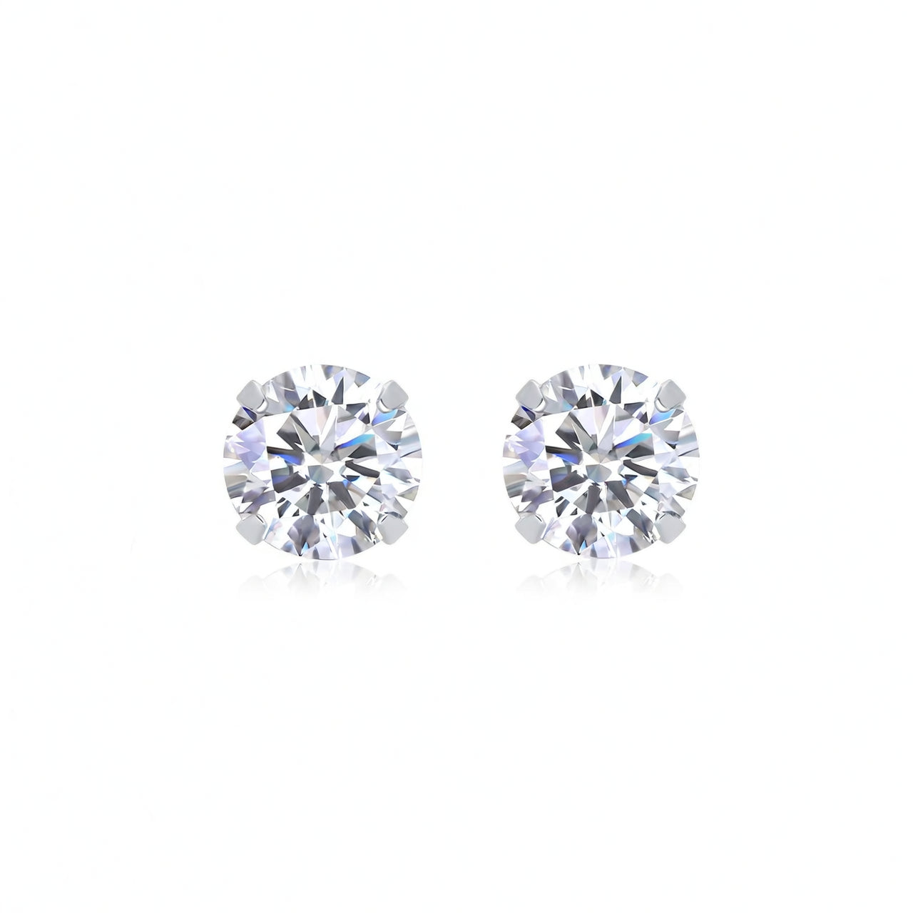 Orecchini a perno con moissanite rotonda geometrica in argento sterling 925 placcato oro minimalistici