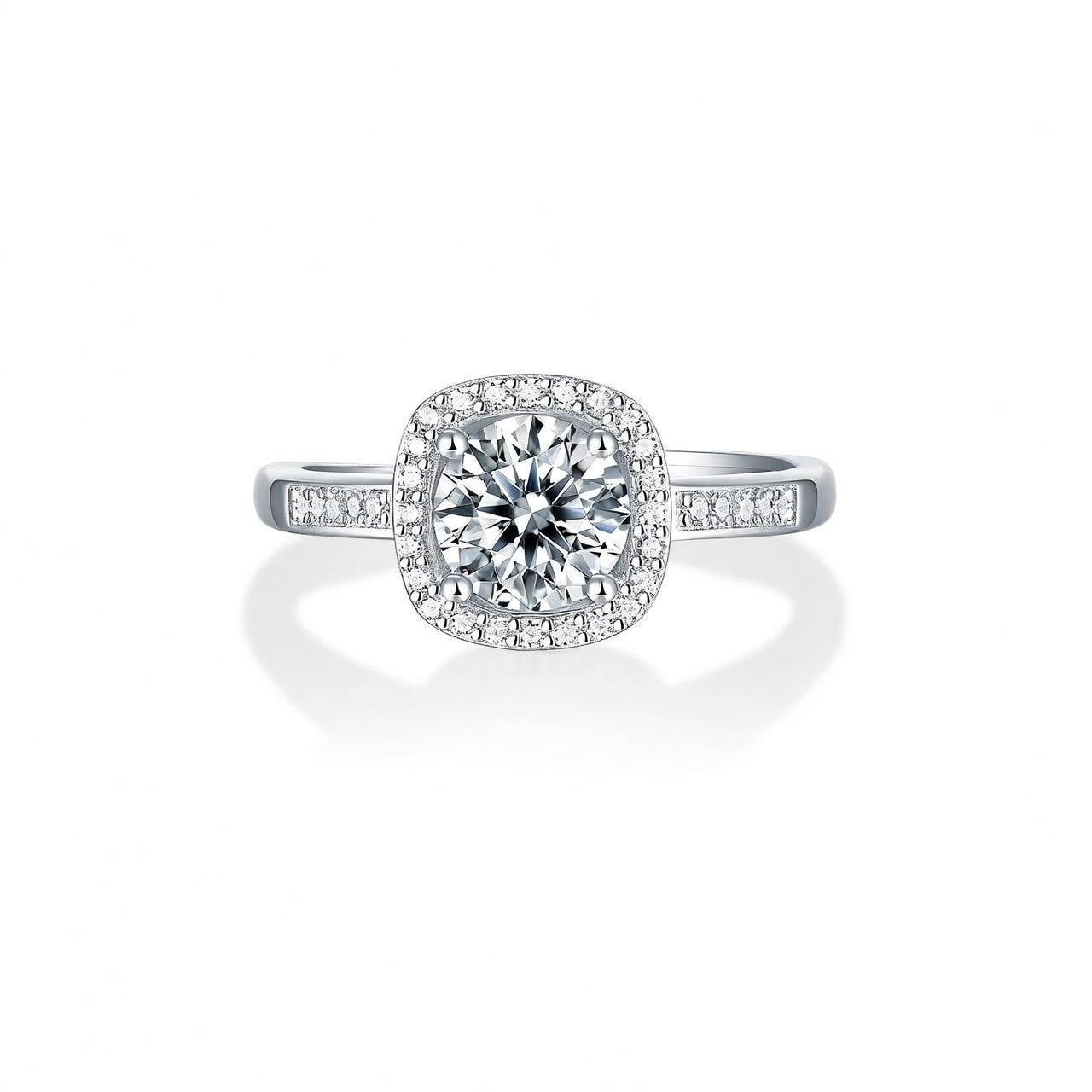 Anello Chic con Moissanite Quadrata in Argento Sterling 925 e Placcatura in Oro 18K