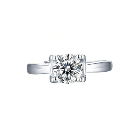 Anello Moissanite D-Color Stile Ins con Testa di Toro Placcato Oro 18K in Argento Sterling 925 Gioielli Geometrici da Donna