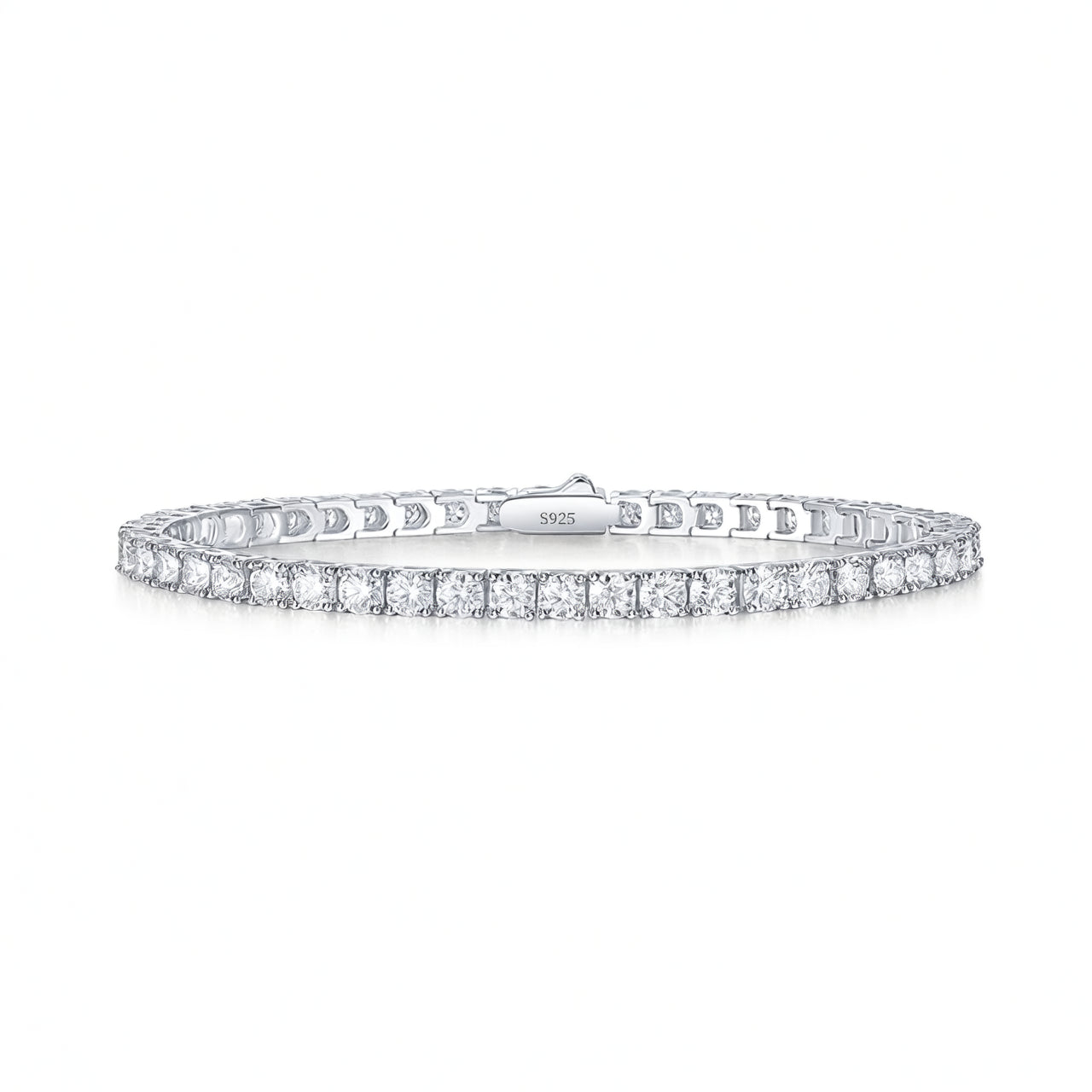 Pulsera de tenis de moissanita geométrica gruesa de oro de 18 quilates chapada en plata de ley 925 de moda OL para mujer