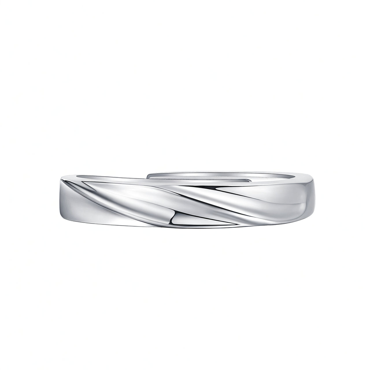 Anello Mobius geometrico placcato oro 18K in argento sterling S925 stile dolce con intarsio di moissanite per coppie