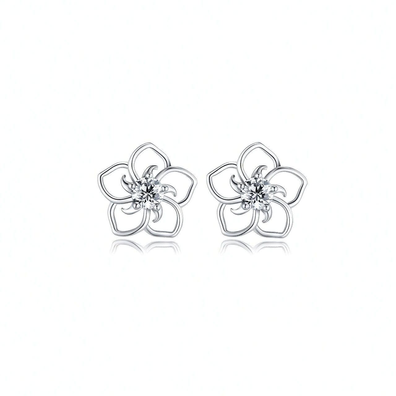 Minimalist S925 Sterling Silver Geometric Stud Earrings with D-Color Moissanite Inlay for Women