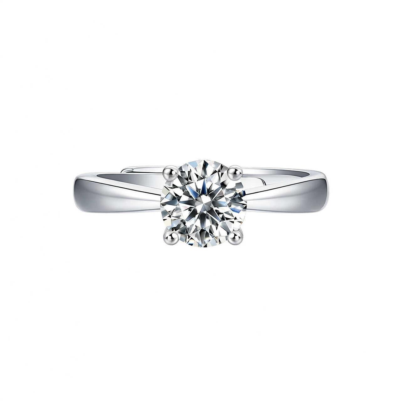 Anello geometrico dolce da donna placcato in oro 18 carati con intarsio di moissanite in argento sterling 925