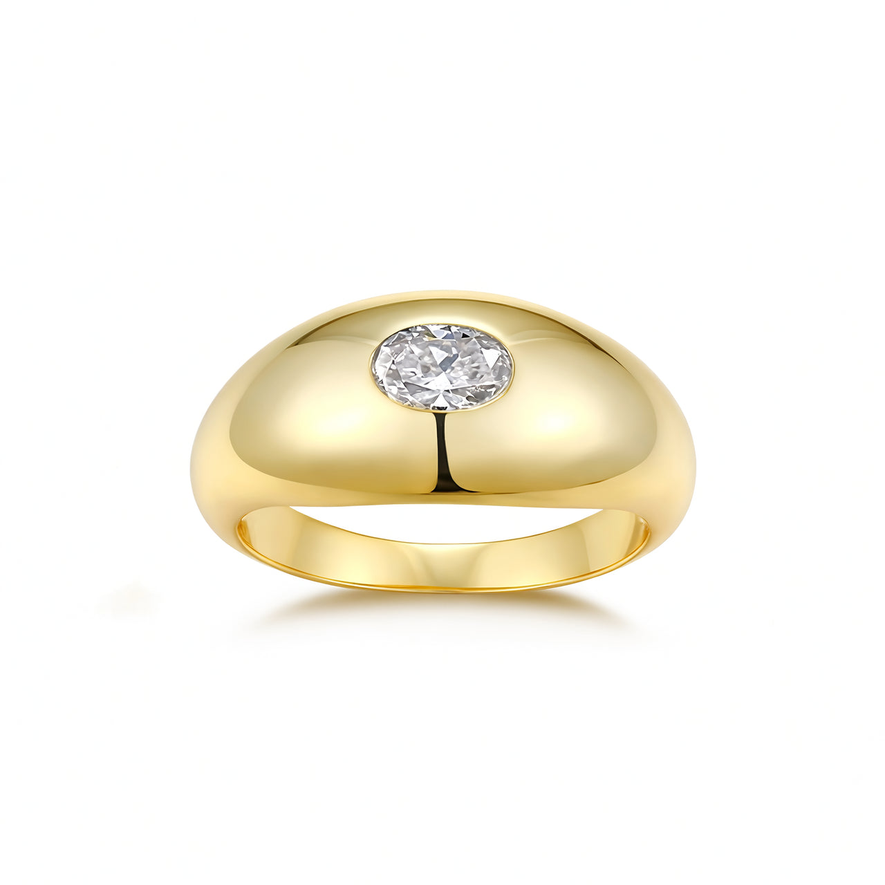 Anello da donna in argento sterling S925 con moissanite, incastonatura a castone ovale, design minimalista
