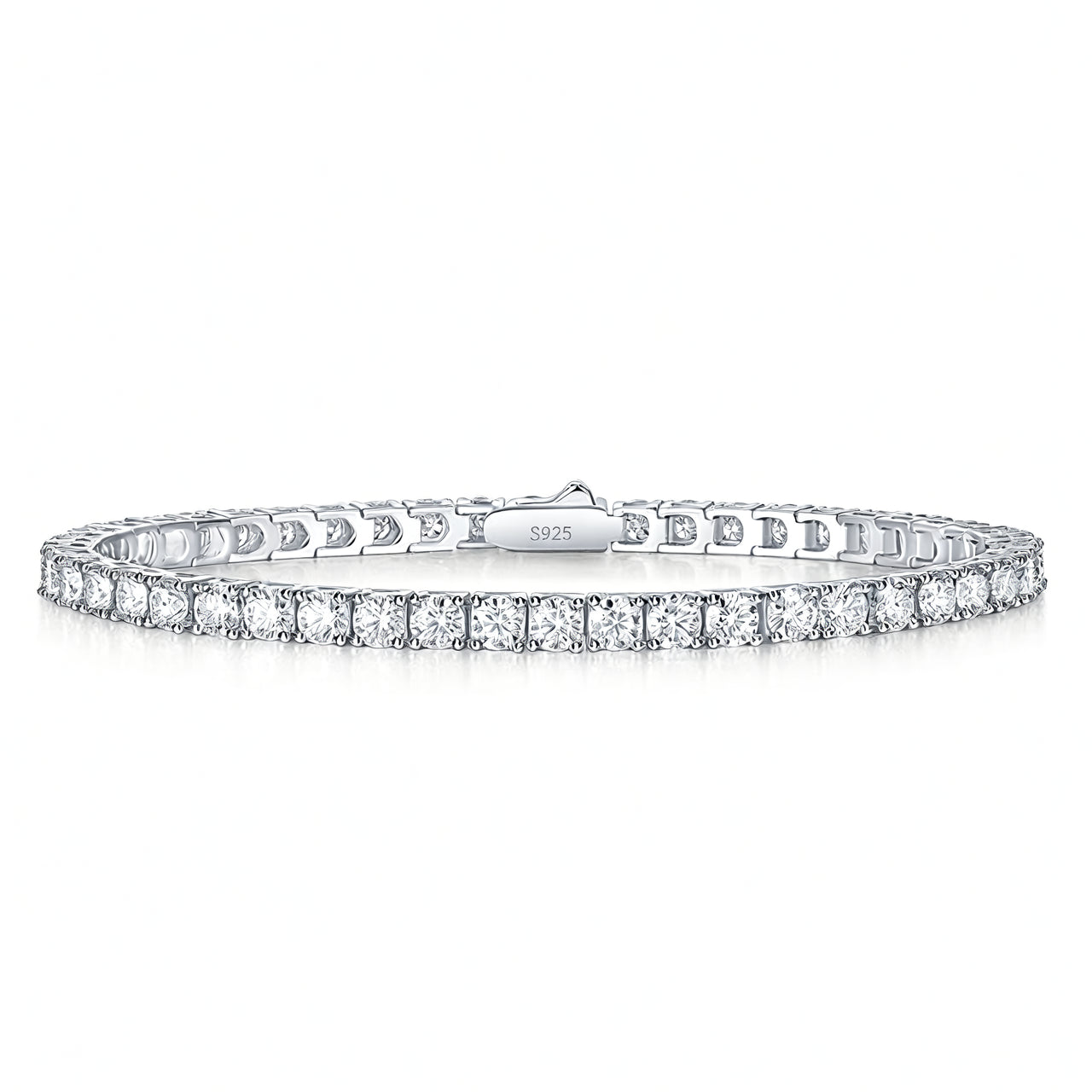 Pulsera de tenis de moissanita geométrica gruesa de oro de 18 quilates chapada en plata de ley 925 de moda OL para mujer