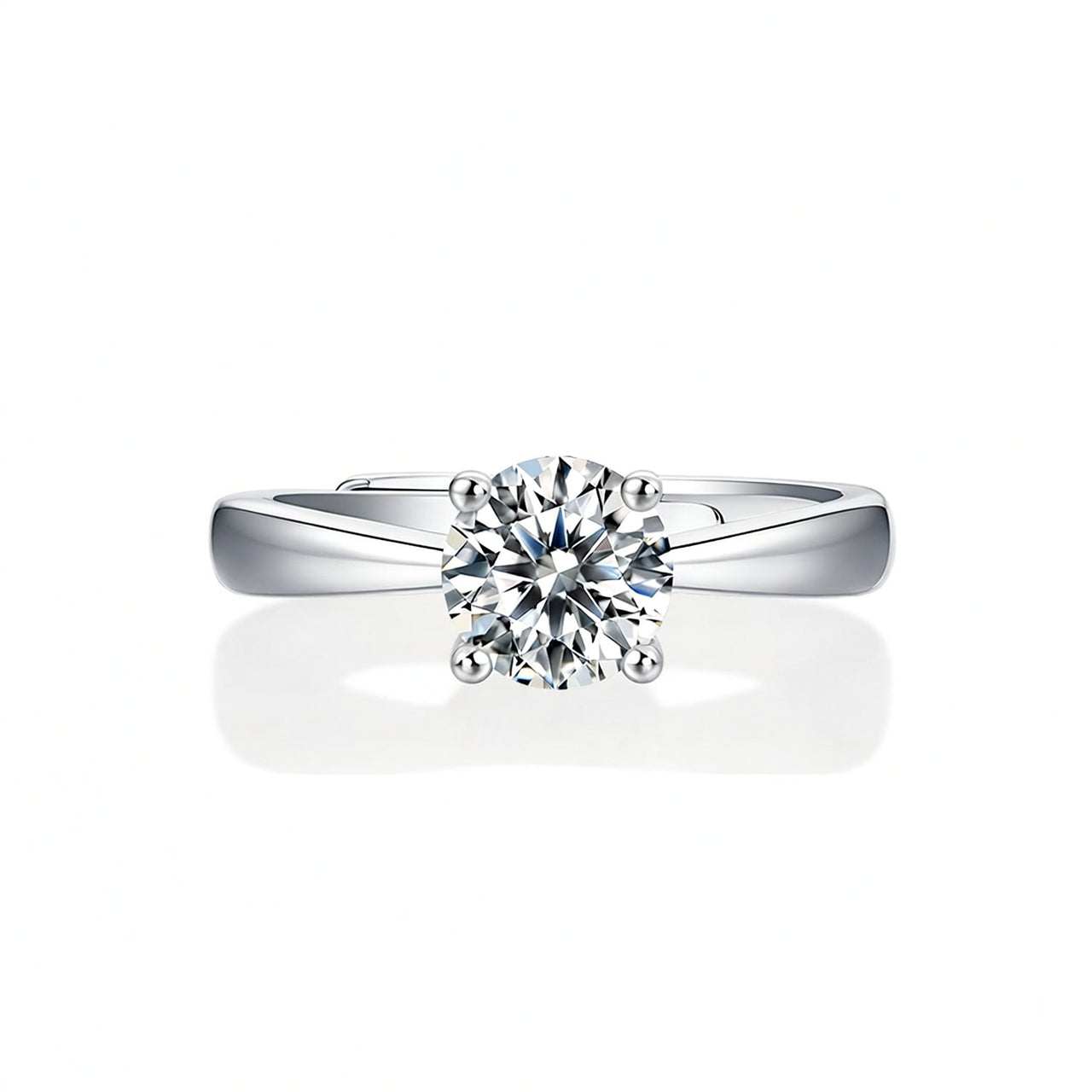 Anello geometrico dolce da donna placcato in oro 18 carati con intarsio di moissanite in argento sterling 925